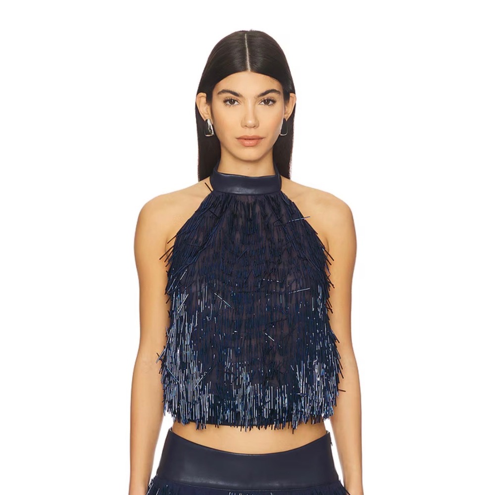 CULTNAKED Copacabana Top in Blue Size Medium Missing One Snap Button